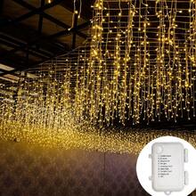 Lampu Tirai LED Bentuk Es yang Dioperasikan dengan Baterai, 8 Mode Pencahayaan yang Dapat Diatur, Berbagai Ukuran dan Spesifikasi, Tersedia Gaya Datar dan Bergelombang, Rangkaian Lampu Lembut dan Terang dengan Efek Pencahayaan yang Kaya dan Beragam, Dilengkapi dengan Pengontrol Multifungsi untuk Beralih dengan Mudah antara Berkedip, Gradien, Menyala Terus Menerus, dan Efek Pencahayaan Lainnya, Cocok untuk Menciptakan Suasana di Area Luas, Dekorasi Pencahayaan Populer untuk Atap Rumah Natal, Latar Belakang Pesta Halloween, Dapat Digantung di Atap, Balkon, Tempat Pernikahan - Kotak baterai, lampu bar es - View 15