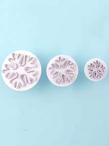 3pcs Snowflake Cookie Cutter Set With Spring Stamp - Plastic Baking Mold Set, Suitable For Christmas Holiday Cookies, Baking Tools, Christmas, Halloween, Party - View 10