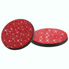 2pcs Shiny Car Accessories Cup Holder Coasters, Women's Style, Leopard Print Rhinestone Car Cup Coasters, Beverage Cup Coasters, 2.75 Inches - Rhinestones - View 12