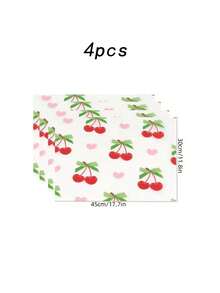 4pcs Strawberry Print Refrigerator Shelf Liner, Non‑Slip Washable Drawer Protector Mat, Cuttable Waterproof Anti‑Oil Kitchen Cabinet Pad, Reusable Fridge Tray Liner For Refrigerator, Cupboard, Dresser Drawer Organization - Multicolor - View 13