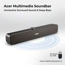 Acer Speaker Komputer Bluetooth OSK218, Speaker Mini untuk Penggunaan di Rumah, Subwoofer Multimedia Panjang, Speaker Gaming Mini USB, Universal untuk Desktop, Laptop, Ponsel, dan Tablet, Kualitas Suara Surround - View 1