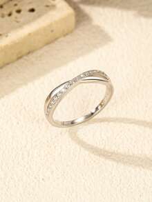 MODIAN 925 Sterling Silver Geometric X Shape Finger Rings Stackable Vacation Ring For Women Fine Jewelry - Silver - View 4