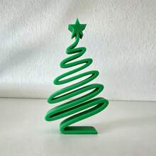 1Pc Minimalist 3D‑Printed Christmas Tree Ornament, Simple Sleek Festive Tabletop Decor, Elegant Centerpiece For Dining Table, Cabinet & Living Room Display, Versatile Neutral‑Style Holiday Accent For All Indoor Home Scenes - Multicolor - View 4