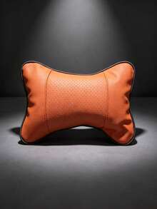 PU Leather Car Neck Pillow & Lumbar Support Set, Breathable Perforated Car Seat Headrest & Back Support Cushion, Comfortable Driving Interior Accessories - Pillow - View 10