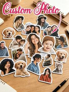 1-100pcs Customized Face Stickers, Multiple Sizes Available, Fun Birthday Decoration, Bachelor Party, Table Decor, Birthday Party Decoration, 10, 20, 30, 40, 50, 60th Birthday Cake Decor - Multicolor - View 8