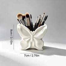 1pc 3D Printed Butterfly Makeup Brush Holder, Aesthetic Desktop Cosmetic Storage Box, Multi-Functional Storage Bucket, Suitable For Eyebrow Pencil, Earrings Jewelry, Vanity Decor - Multicolor - View 5