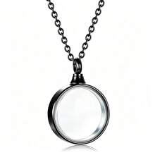 Round Clear Glass Urn Necklace For Ashes, Stainless Steel Cremation Keepsake Locket, Sympathy Memory Gift For Loss Of Loved One - Multicolor - View 9