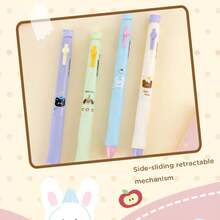 4 pcs Pulpen Netral Penghapus Termal Sweet Baby Slide Samping Klik 0,5 mm Hitam/Biru Motif Kartun Lucu untuk Pelajar, Desain Kartun Bayi Manis Menggemaskan dengan Berbagai Pola, Tampilan Segar dan Menarik, Ujung Bullet 0,5 mm, Pilihan Tinta Hitam/Biru, Menulis Halus, Tulisan Jelas, Mudah untuk PR dan Catatan Harian, Desain Inti Slide Samping Inovatif, Tidak Perlu Tekan Bagian Atas, Cukup Dorong Tombol Samping untuk Memperpanjang Mata Pena, Pengoperasian Simpel dan Praktis, Bagian Atas Pena Bentuk Beruang dengan Penghapus Terintegrasi - A - View 5