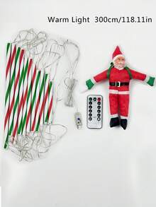 1pc USB Powered Santa Climbing Ladder Light, Warm White LED Fairy String Lights, Easy Hanging Christmas Decoration Light, Indoor & Outdoor Use, Suitable For Windows, Walls, Christmas Tree, Home Holiday Party Decor - USB Santa Claus Ladder Light - View 11