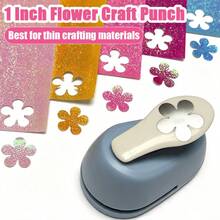 1英吋花朵槓桿打孔器 1件裝 手持式紙張打孔工具 DIY 邊框造型手動裝飾打孔器，適用於剪貼簿、印章卡片製作、相簿裝飾 - 花紋 - 查看 4