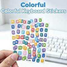 Two Set Colorful Keyboard Letter Stickers, Removable Waterproof Keycap Decals, Cute Multicolor Alphabet Number Symbol Stickers For Desktop Laptop Gaming Keyboard, Easy‑To‑Apply Keyboard Decor Accessories, DIY Office Games Decorations Holiday Gifts. - View 4