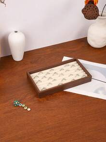 1pc Vintage Walnut Solid Wood Jewelry Storage Tray, Multi-Piece Set Combination Stackable, Cream Velvet Lining Anti-Scratch Anti-Oxidation, Vertical Earring Display Rack Ring Slot Tray Multi-Compartment Partition Plate Bracelet Large Compartment Plate Necklace Flat Tray, Classified Storage And Display, Premium Quality, Home Vanity Storage - Multicolor - View 6