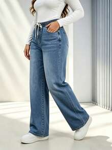 Women Jeans - Light Medium Blue - View 5