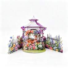 Opjoys 1 buah Kartu Ucapan Pop-Up 3D, Kartu Pop-Up Kreatif Paviliun Rusa Bunga, Kartu Ucapan Selamat Ulang Tahun, Hari Raya, Thanksgiving, dan Ucapan Selamat Universal - View 4