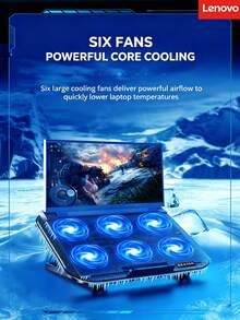 Lenovo R3 Laptop Cooler, 5-Level Adjustable Stand, Large-Size Compatible Cooling Base, Gaming And Office Laptop Cooling Pad - View 5