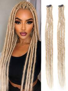 2pcs/Set Women's Clip-In Braid Extensions - Easy To Install, Handmade Synthetic Crochet Hair Pieces, Halloween - Multicolor - View 12