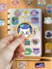 50pcs Fun Mental Health Stickers For Scrapbook, Planner, Phone Case, Refrigerator, Journal, Diary, Guitar, Helmet, Skateboard, Laptop, Self-Adhesive - Multicolor - View 5