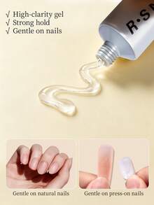 RS NAIL 30g Solid Nail Tips Gel For Press-On Nails, No-Stick Strong & Long Lasting, Multi-Use For 3D Nail Art & Rhinestone Gems, Value Size For Nails DIY, UV/LED Needed Nail Supplies - 1PC - View 4