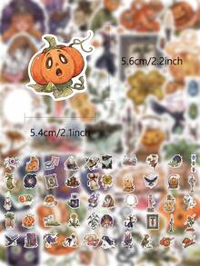 50Pcs Halloween Little Witch Stickers, Kids Cute Cartoon Decals For Journal Water Bottle DIY Craft Decor - Multicolor - View 2