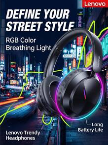 Lenovo Auriculares inalámbricos Bluetooth EH140, diseño para juegos en color negro, chip dedicado para juegos, posicionamiento de sonido, compatibles con Delta Force, juegos FPS y juegos de PC. - Negro - Ver 1