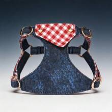 1PC New Denim Style Pet Dog Harness, Vest-Style Pet Harness, Fashionable Design, Cute Daily Outings Anti-Explosion, Easy To Clean And Hair-Resistant, Convenient And Quick To Wear, Durable Polyester Material, Suitable For Small And Medium Dogs, Perfect Choice For Daily Outings, Outdoor Hiking, Camping And Picnics - Navy Blue - View 11