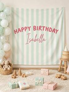 Personalized Striped Party Banner, Birthday Welcome Banner, Customized Design Birthday Wall Decor, Room Decoration Wall Decor, Home Decor, Autumn Home Decor, Cute Party Decoration, Suitable As Birthday Gift, Holiday Gift, Anniversary Gift - Multicolor - View 7