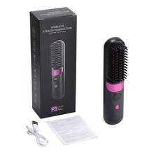 Hailicare Women's Wireless Straightening Brush, Rechargeable Portable Heated Styling Brush With Digital Temperature Display, Mini Travel Size Hot Hair Brush, Suitable For Carrying, Home Use And Daily Quick Styling, Gift Choice - Black - View 11