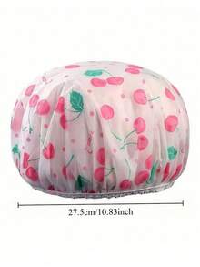 2/5 Fashionable Shower Caps, Women's Hairnets, Adjustable Elastic Printed Shower Caps, Reusable, Made Of PE Material, Suitable For Showering, Makeup And Hotel Use, Colors Are Random - View 5
