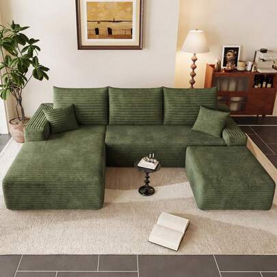 96" Sectional Couches For Living Room Cloud Couch Sofa With L-Shape Upholstered Boneless Couchs Modern Modular Sectional Couch With Chaise
