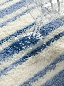DAJIANG 1pc Bathroom Rug Mat, Flocked Soft Touch, Blue & White Striped Fresh Style, TPR Non-Slip Backing, Suitable For Kitchen, Outdoor, Indoor, Hallway, Bedroom, Living Room, Bedside, Machine Washable Easy To Clean, Autumn Bathroom Decor Rug - Multicolor - View 10