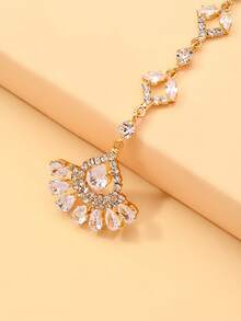 1pc Water Drop Pendant Hair Chain Exotic Traditional Headpiece Bridal Forehead Jewelry - Multicolor - View 5