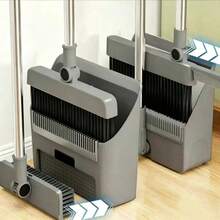 3-In-1 Foldable Broom And Dustpan Set, 2pcs Broom And Dustpan, Multi-Functional Cleaning Tool, Suitable For Living Room, Bedroom, Bathroom, Carpet And Hardwood Floor, Durable Plastic, No Shedding, Perfect For Home, Office, School And Dorm Use - Broom and Dustpan - View 14