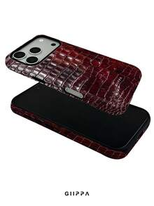 GIIPPA 1pc 2D Flat Printed Snake Pattern Design Phone 17 Pro Max Phone Case, Compatible With Phone 16 Pro Max, 15 Pro Max, 14 Pro Max, Korean-Style High-End Fashion Fun Phone Case, Suitable For 11/12/13/14/15/16 Pro Max Plus, Elegant Design For Men And Women, Perfect Gift For Girlfriend On Christmas, Valentine's Day, Easter, Wedding Season And Birthday! - Dark Red - View 4