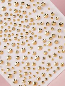 Gold Large Multi-Specification Three-Dimensional Simulated Gemstone Face Sticker DIY Music Festival Y2k Makeup Carnival Dance Eye And Face Decorative Diamond Sticker - Gold - View 3