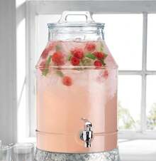 3 Gallon Glass Drink Dispensers For Parties,Classic Mason Jug Beverage Dispensers With Glass Lid With Handle And 100% Leakproof Spigot.Glass Water Jug Dispenser,Lemonade Dispenser - View 2