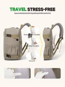Tas Ransel Kabin Wizz Air Ryanair 40x20x30cm - Kompartemen Laptop 14 Inci, Tas Ransel Perjalanan Anti-Pencurian dengan Kunci Kombinasi, Port Pengisian Daya, Tempat Penyimpanan Sepatu, Cocok untuk Perjalanan Singkat, Tas Kabin, Perlengkapan Perjalanan Ringkas - MultiWarna - View 5