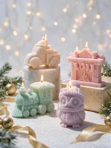 Christmas Gingerbread Train Silicone Mold Christmas Fireplace Shape Candle Mold For Soy Wax Christmas Ornament Effortless Holiday Charm - Multiple Styles - View 4