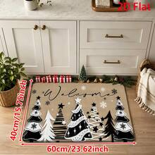 1/2/3pcs Christmas Theme Kitchen Rugs, Flannel Kitchen Rugs With Christmas Tree & Snowflake Pattern, Soft Comfortable Absorbent Non-Slip Machine Washable With Anti-Slip Backing, Multi-Functional Home Floor Mat For Entryway, Living Room, Bedroom, Kitchen, Dining Room, Bathroom, Laundry Room, Patio, Hallway, Holiday Decor Christmas Arrangement - Multicolor - View 16