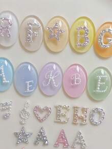 1pc Vintage Diamond Letter Pearl Musical Note Bow DIY Nail Art 3D Wearable Nail Decoration Silicone Mold - Clear - View 8