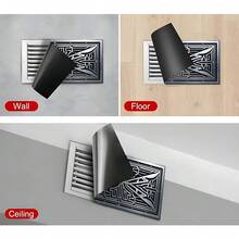 4pcs Home Chinese Traditional Geometric Pattern Enhanced Magnetic Flux Cover, Cuttable And Fully Sealed, Suitable For Floor, Air Conditioner And Ceiling Vents, Suitable For RV And Home HVAC Vents, Noise Reduction Function, Adhesive Vent - Black - View 6