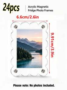 9/4/2pcs Acrylic Magnetic Refrigerator Photo Frames, 2.6 X 3.9 Inch Transparent Wavy Edge Acrylic Photo Frames, Suitable For Mini And Wallet Size Photos, Transparent Refrigerator Magnet Photo Display Stand, Wallet Size Photo Frame, Refrigerator Decoration - Multicolor - View 15