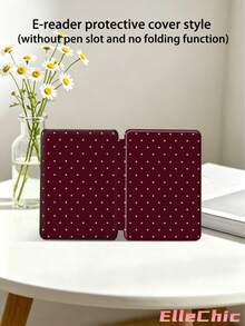 波點酒紅色保護殼，相容 iPad Air 8(M4)2026(11 吋)、Air 4/5 10.9 吋、7/8/9 代 10.2 吋，內建筆槽，相容 Tab S6 10.4 吋、Kindle 第 11 代(2022/2024)、Kindle Clara 2E、Clara Colour、Clara BW(6 吋)及 Libra Colour(7 吋)，可愛女孩風時尚設計，適合生日與節日 - 彩色 - 查看 9