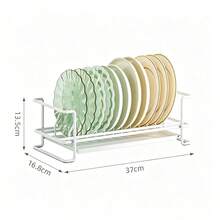 1-Piece White Silent Steel Ball Slide Pull-Out Dish Rack, Kitchen Countertop Storage Cabinet Utensil Organizer, Bowl And Plate Drying Rack, Convenient Pull-Out Design, No-Drill Cutlery Rack With Drip Tray, Home Countertop Bowl And Chopstick Storage Rack, Dish Drainage Design, Kitchen Drawer Pull-Out Plate Organizer - White - View 9