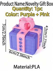 1pc Frustrating Gift Wrap - An Empty 3D Printed Container With Fasteners, A Novelty Joke Gift Box, A Humorous Coin Storage Box, Perfect For Holiday Home Decor, A Funny Gift Box For Birthdays, Reusable Hard Plastic Surprise Jewelry Box - Multicolor - View 21