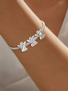 1pc Christmas Gift Hot Air Balloon Beaded String, Perfect For Women's Bracelets, Bangles, DIY Jewelry Making And Daily Wear, Ideal Choice For Girls - Silver - View 2