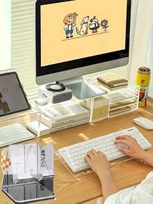 Stand Keyboard Akrilik dengan Sandaran Pergelangan Tangan Miring 15°, Rak Ekstensi Meja Keyboard Minimalis Transparan, Stand Peninggi Meja yang Stabil, Cocok untuk Pengetik, Karyawan, Pekerjaan Mengetik di Kantor Rumah, Stand dengan Tinggi yang Dapat Diatur, Kembali ke Sekolah - MultiWarna - View 12