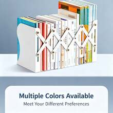 Expandable Desktop Bookend Organizer Rack With Book Clips, Foldable Fixed Book Stand For Students - Bookend - View 1