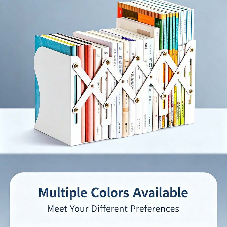 Expandable Desktop Bookend Organizer Rack With Book Clips, Foldable Fixed Book Stand For Students - Bookend - View 1