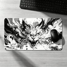 Gaming Mouse Pad XL Extended Anime Mouse Pad, Large Cute Kawaii Big Computer Mouse Mat Desk Pad With Non-Slip Rubber Base And Stitched Edge For Home Office -Black White Cat - View 7