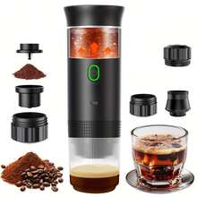 SOKANY Portable Espresso Machine, 3-In-1 Coffee Powder/Large Capsule/Small Capsule, Hot & Cold Water Dual Mode, Type-C Charging (2500mAh Lithium Battery), Full Charge Can Extract 40-50 Cups, Suitable For RV, Outdoor Hiking And Office - Black - View 12